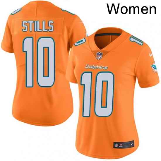 Womens Nike Miami Dolphins 10 Kenny Stills Limited Orange Rush Vapor Untouchable NFL Jersey